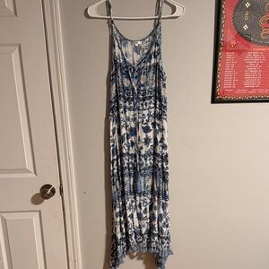 Blue and White Floral Dress